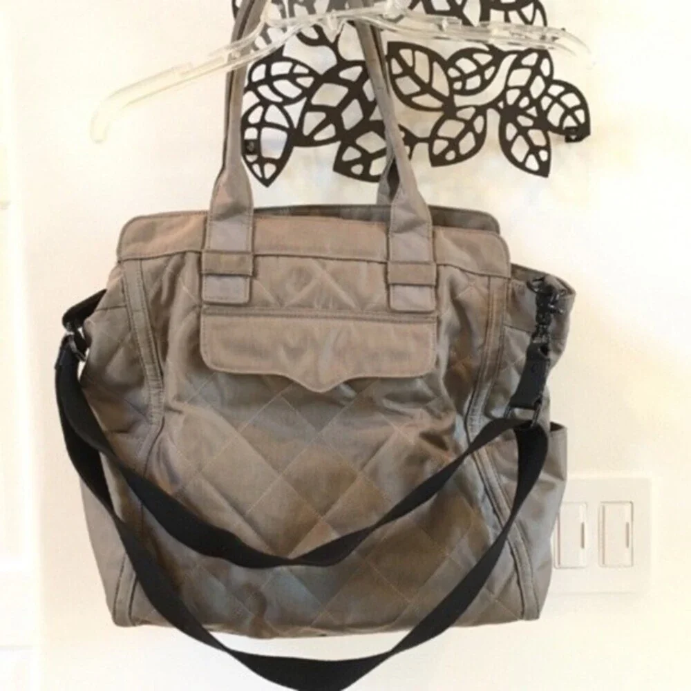 Rebecca Minkoff Teddy Tote Nylon Diaper Bag Gray